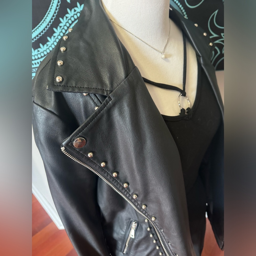 Guess studded leather jacket size medium